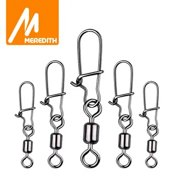 MEREDITH-Lot de 50 mousquetons en acier inoxydable pour pêch...
