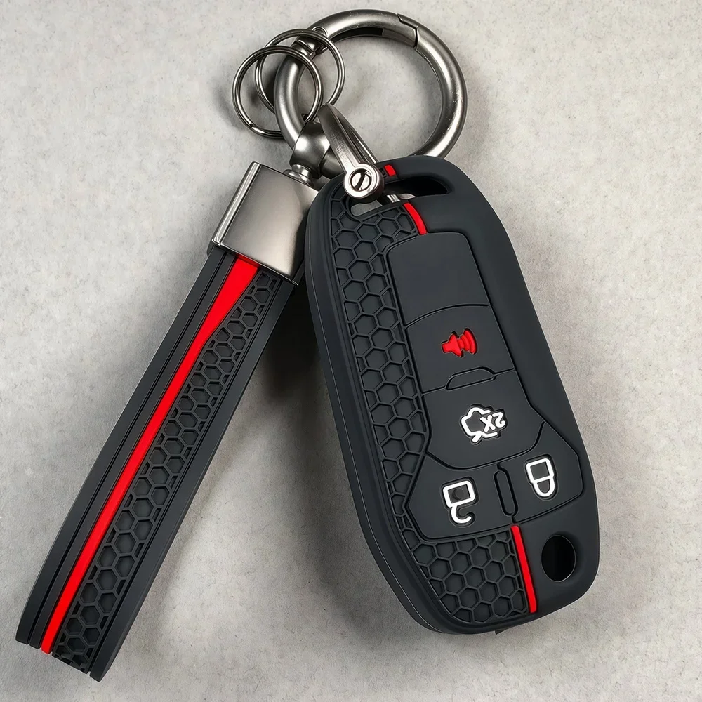 Schlüsselanhänger Silikon-Schlüsselhülle für Ford Fusion Ka GM 2014 2015 2016 2018 2020 Klappbare Autoschlüssel-Abdeckung Schlüsselanhänger – Detail 2