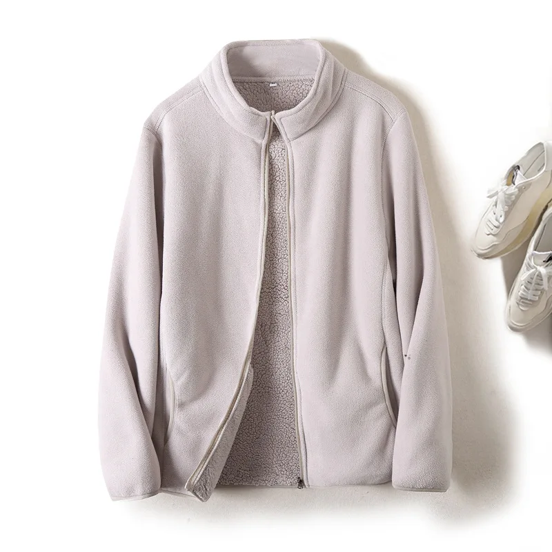 

Женский открытый кардиган Fce, теплый тюре с воротником-стойкой, осень-зима, новая пара, длинный свек, свободный крой, застежка-молния