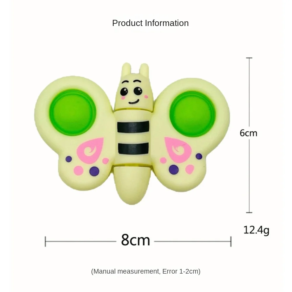 5/10Pcs Cute Butterfly Press Bubble Spinning Top Children\'s Birthday Party Baby Shower Wedding Guest Gift Souvenir Carnival Gift