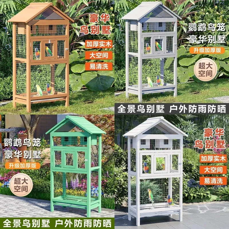 For Parrot Starling Pigeon Large Luxury Villa Bird Cage Spacious Durable Metal Wire Home Aviary Pet Housing