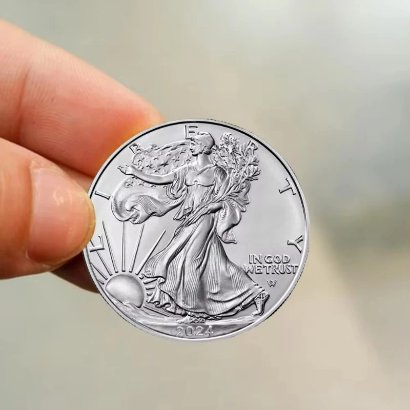 American Statue of Liberty Eagle Coin Silver Plated Commemorative Coin Collection Liberty Collection Coin 2024 Home Decoration