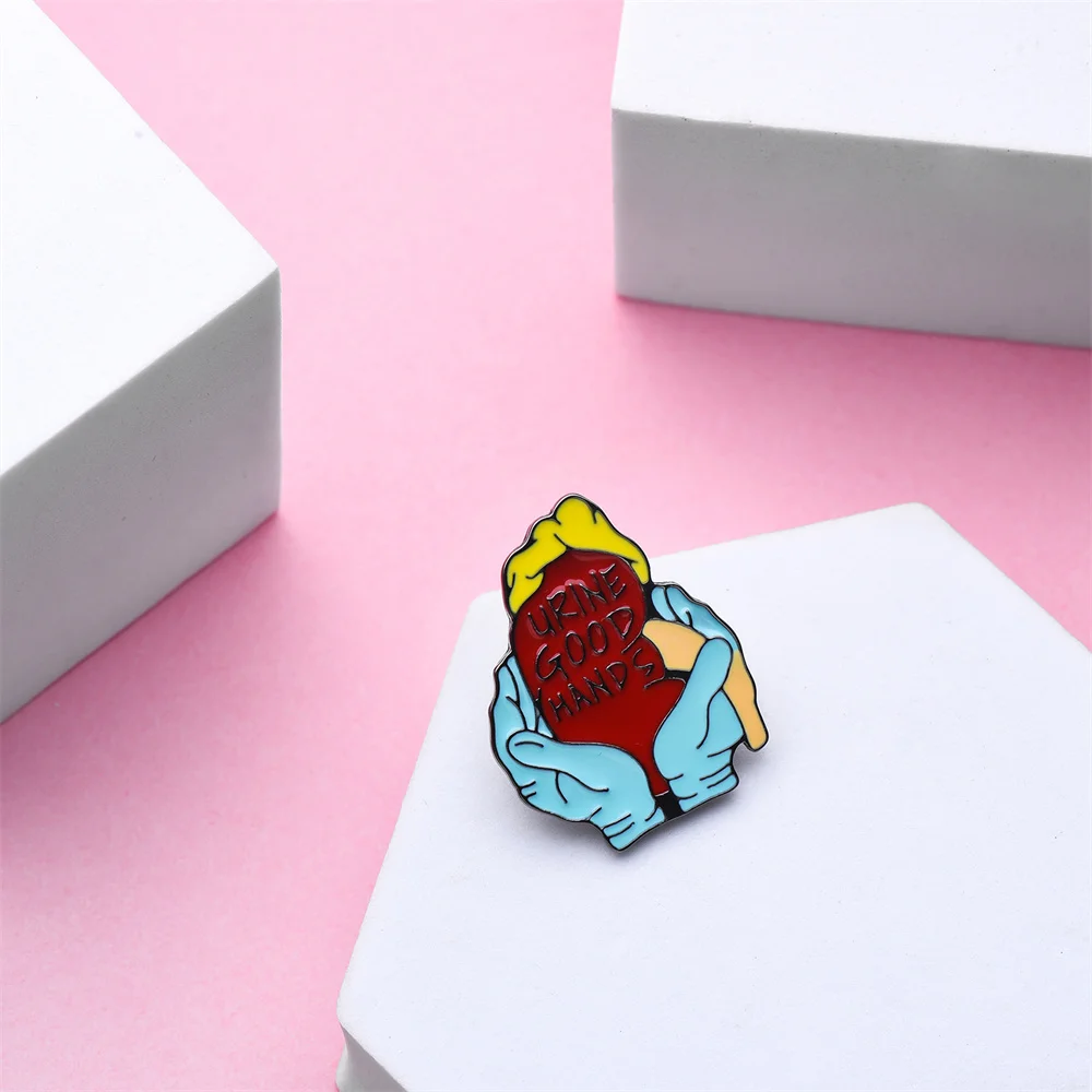 Harong New Medical Kidney Pin Cute Bag Hat Color Enamel Lapel Badge for Doctor Nurse Brooch Gift