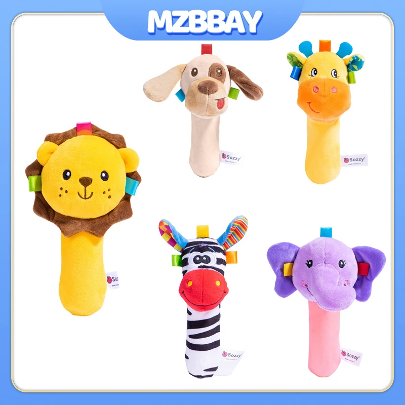 Baby Pluche Rammelaars Zachte Knuffel Rammelaar Handgreep Baby Speelgoed 0-12 Maanden Pasgeboren Vroege Educatief Cartoon Dier bel Speelgoed