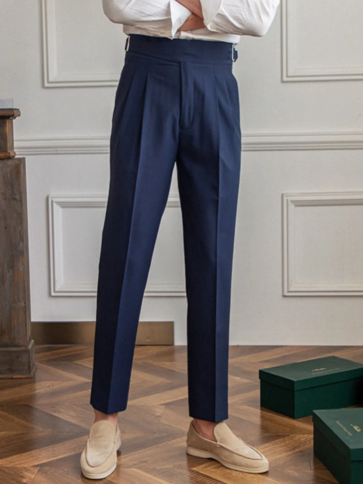 

Mr. Deer Tee 2025 Men's Casual Straight Leg Pants Anti-Wrinkle Nine-Piece Vintage Italian Sle Trendy Men's Faion