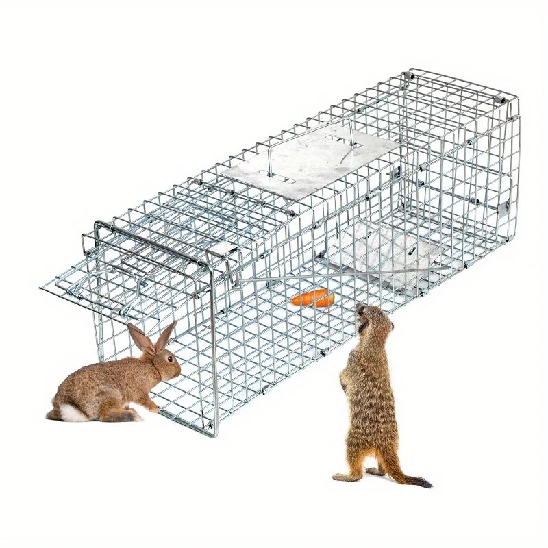 

24" Humane Live Animal Trap Cage Catch Release for Rabbit Raccoon Squirrel Mole