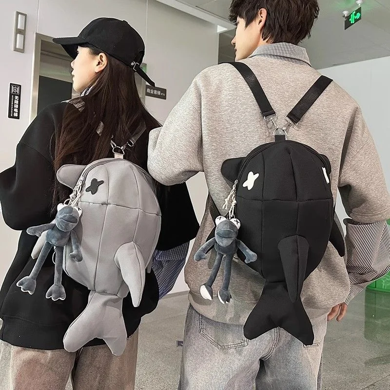PARK DANCE Shark Backpack Student Sports School Bag Unisex Fashion Funny Personality Casual Trendy Backpack