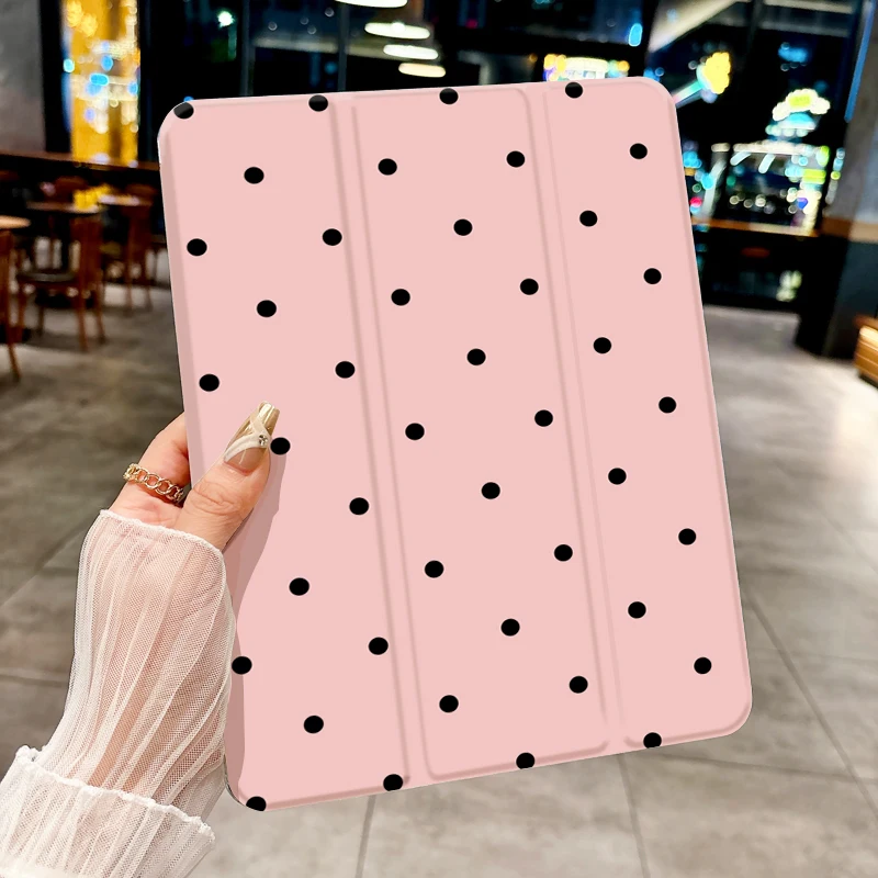 

ins Cute pink dots case for iPad pro 10/11-Inch 2020/6th/7th /8th /Air 3rd/Air 4th/9th gen/Air 5th Gen 2022/Air 11