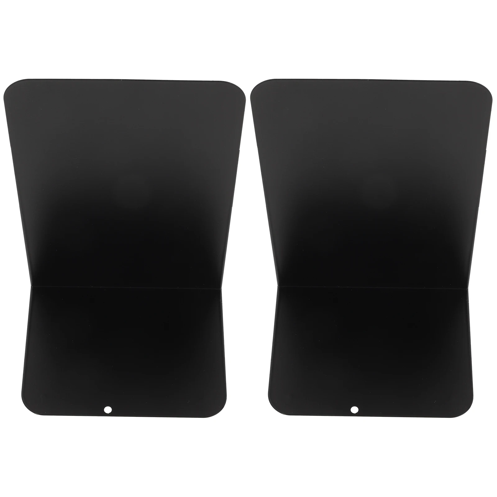 

1 Pair Metal Bookend Heavy Duty Black Modern Non-Skid Base Adjustable Holder For Books Magazines Files Oversized Literature