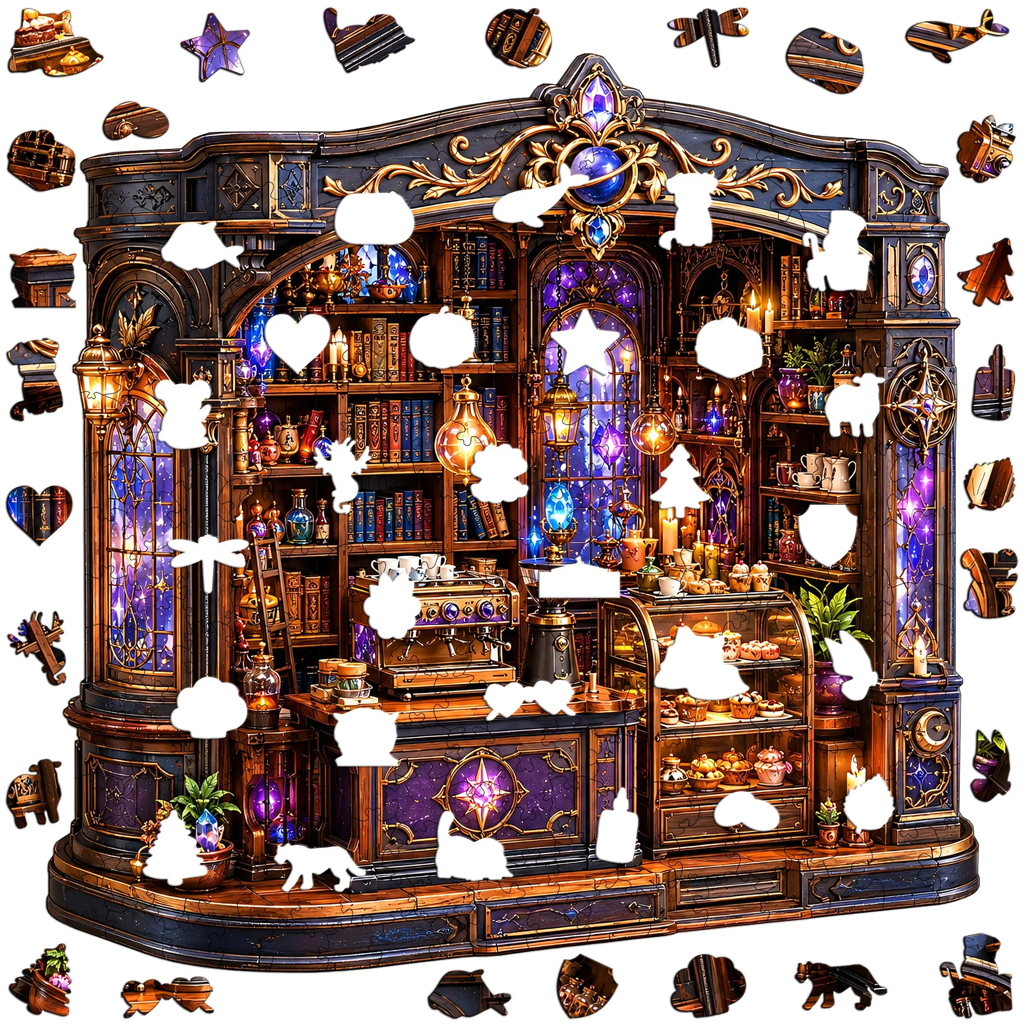Owl Garden and Pond Scenery Wooden Animal Jigsaw Puzzle Puzzle Game Toy Brain Teaser Holiday Season Gift for Teens and Kids