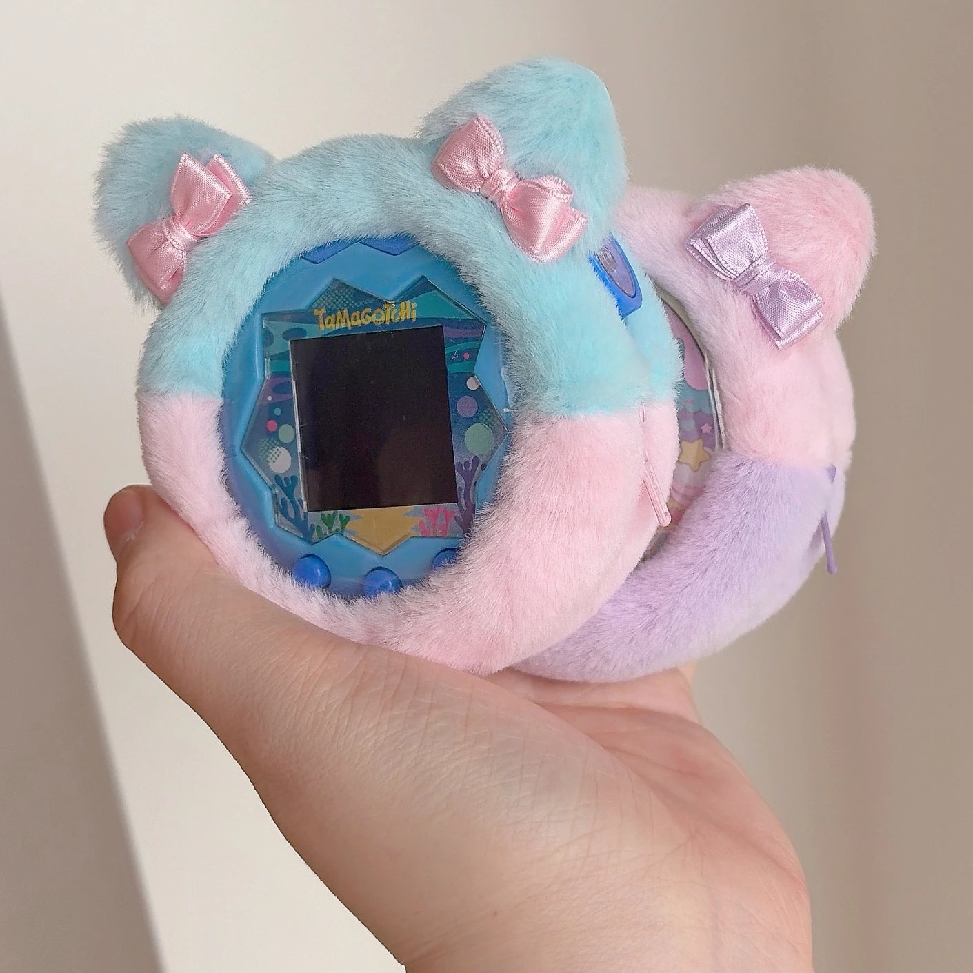 

Cute Pink Purple Color Blocked Tamagotchi Protective Bag Paradise Meets Ps Uni 4u Protective Small Bag Cover