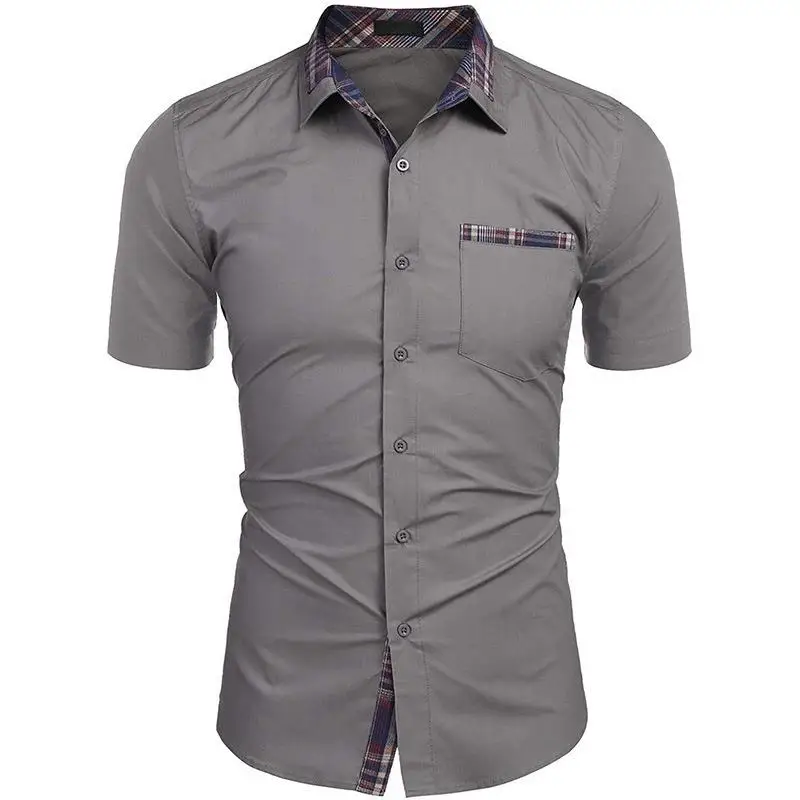 

Men's Autumn Color Spring Summer ort Sve Casual irt ket Design Thin Qing Synthetics Material Youth Faion