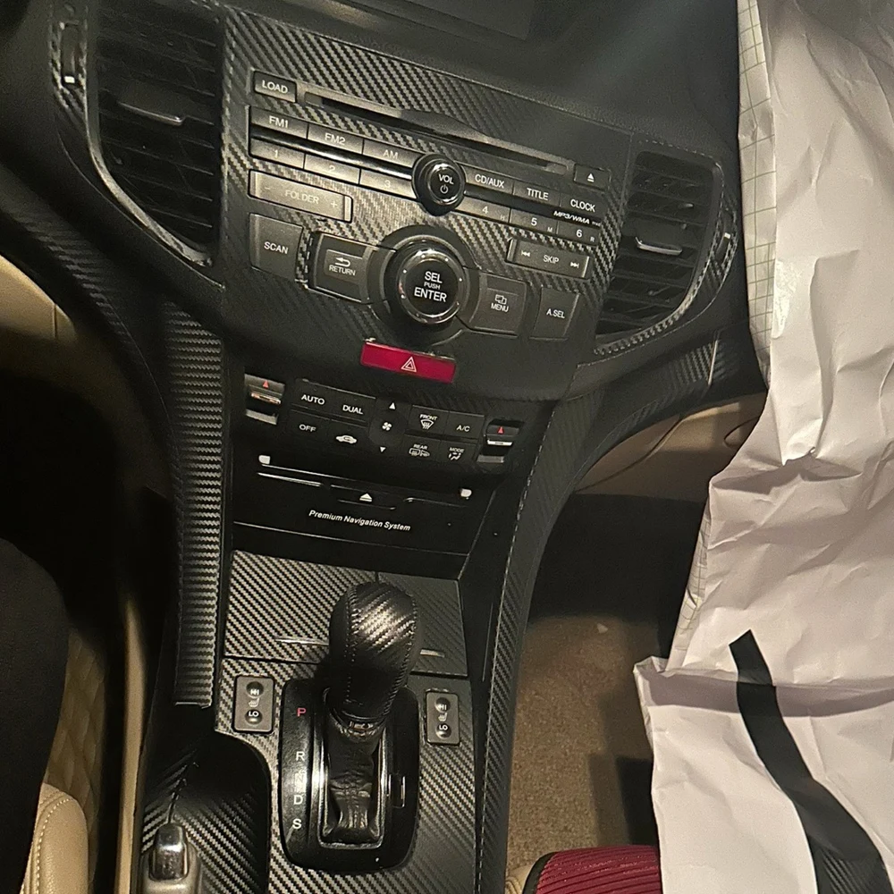 For Honda Spirior/Acura TSX 09-13Interior Central Control Panel Door Handle  Stickers Decals Car Styling Accessorie