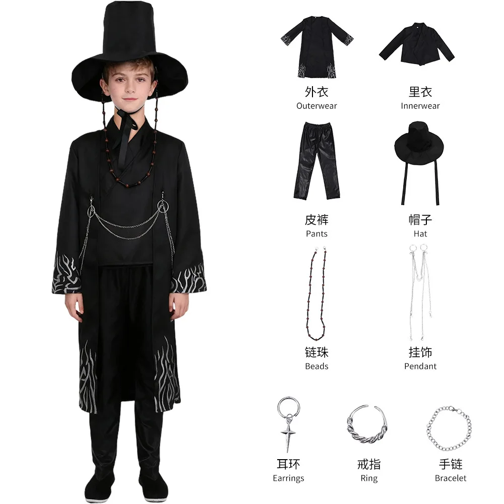 

2025 Movie Demon Hunters Saja Boys Cosplay Costume K-POP Saja Boys Jinu Halloween Party Cosplay Comic Exhibition Costume Outfit