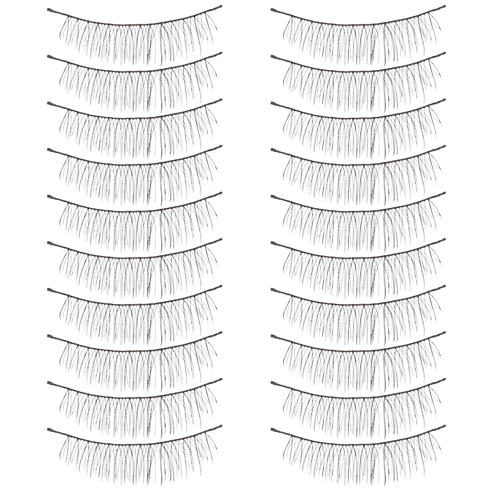 

10Pairs Handmade False Eyelashes Long Black Voluminous Thick Curly Flexible Backbone Natural Reusable Lashes Professional Home