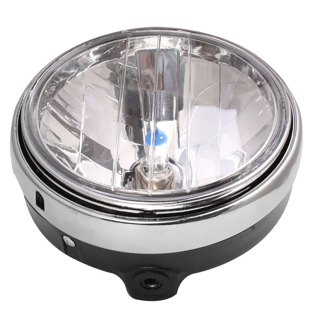 Universal Motorcycle 7 Inch Cafe Racer Headlight Clear Lens Beam Round LED HeadLamp For Honda CB Yamaha Kawasaki Suzuki BMW