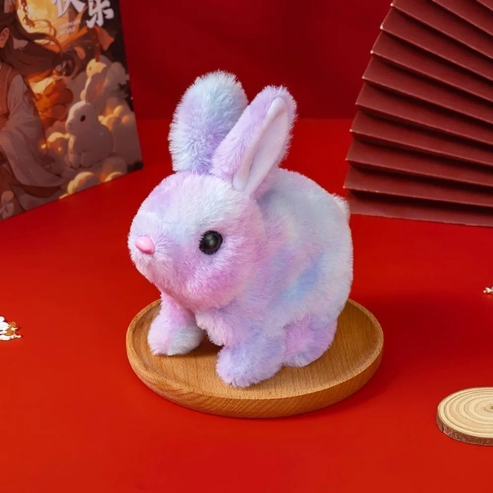 Colorful Electric Rabbit Toy Children Gift with Wiggle Ears Interactive Plush Toy Makes Noise Electric Rabbit Plush Toy Children