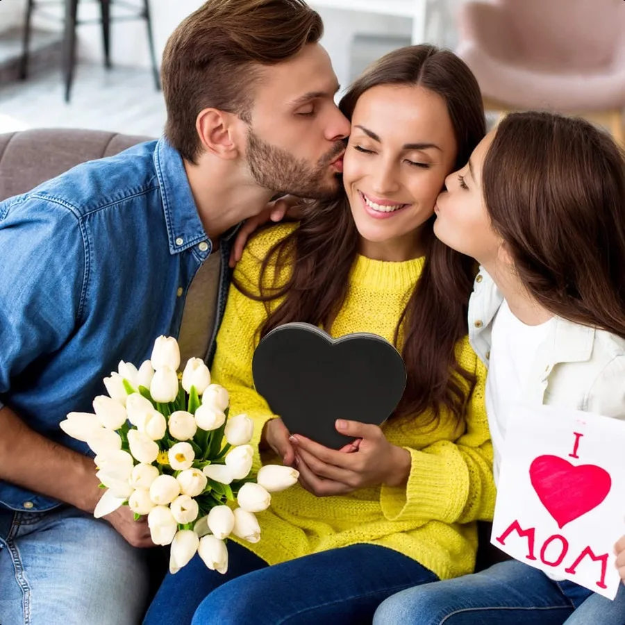 Black Gift Boxes with Lids for Present Heart Shaped Flower Boxes for Arrangements Set of 4 Floral Gift Boxes for Bridesmaid Pro