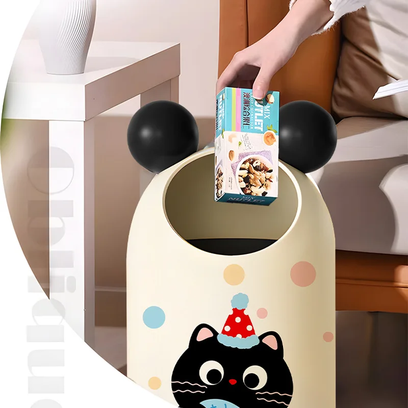 High value big ears trash can large capacity high quality ins wind personalized bedroom uncovered kitchen living room home