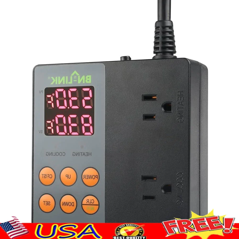 

Умный Wi-Fi цифровой регулятор температуры термостат отопление охлаждение Alexa Google домашний аквариум рептилий Homebrew 2-ступенчатый