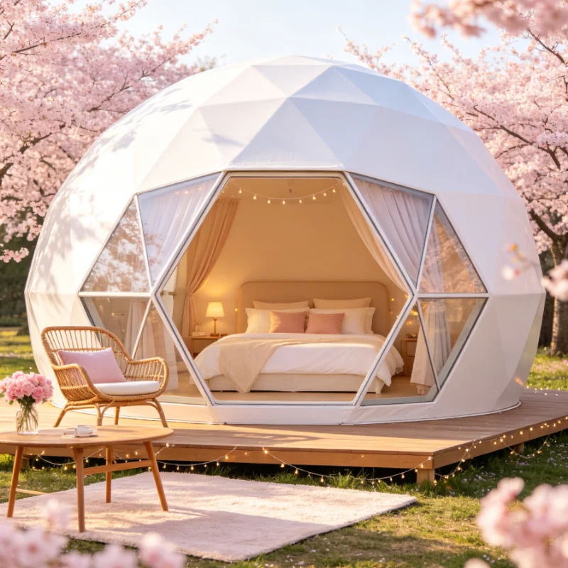 Customized Luxury Geodesic Tent Outdoor Camping Waterproof PVC Panoramic View Easy Setup Family Use All Season