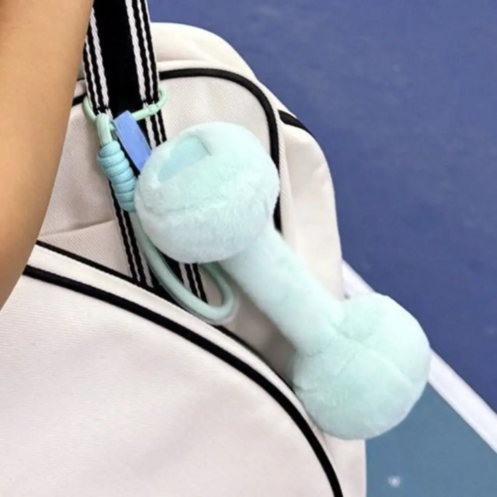 

Bicep Curl Plush Dumbbel Pendant Graspable with Strap Simulation Dumbbel Keychain High Quality Funny Plush Dumbbel Keyring