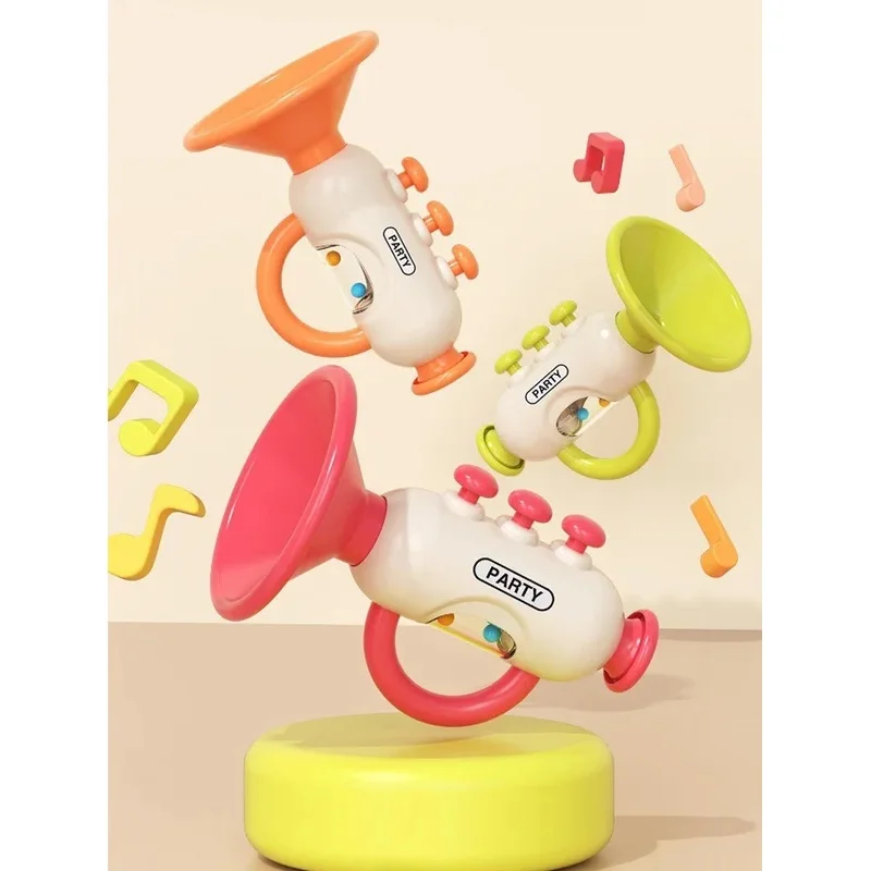 Colorful Baby Trumpet Shaker Toy ABS Plastic Non-Electric Sound Musical Instrument for Home Play Classroom Toddler Party Favors