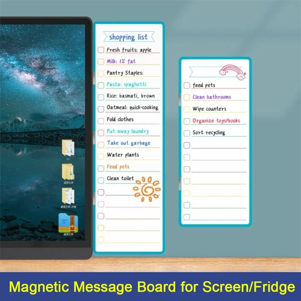 Side Note Board Baked Paint Board Monitor Message Board Whiteboard Surface Sticky Note Holder Memo Board Desktop Monitor