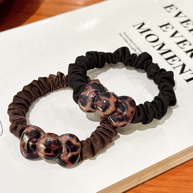 

2Jian Daria, мягкая тканевая резинка для волос, высокоэластичная повязка для волос для женщин, корейское высококачественное кольцо для волос с леопардовым принтом