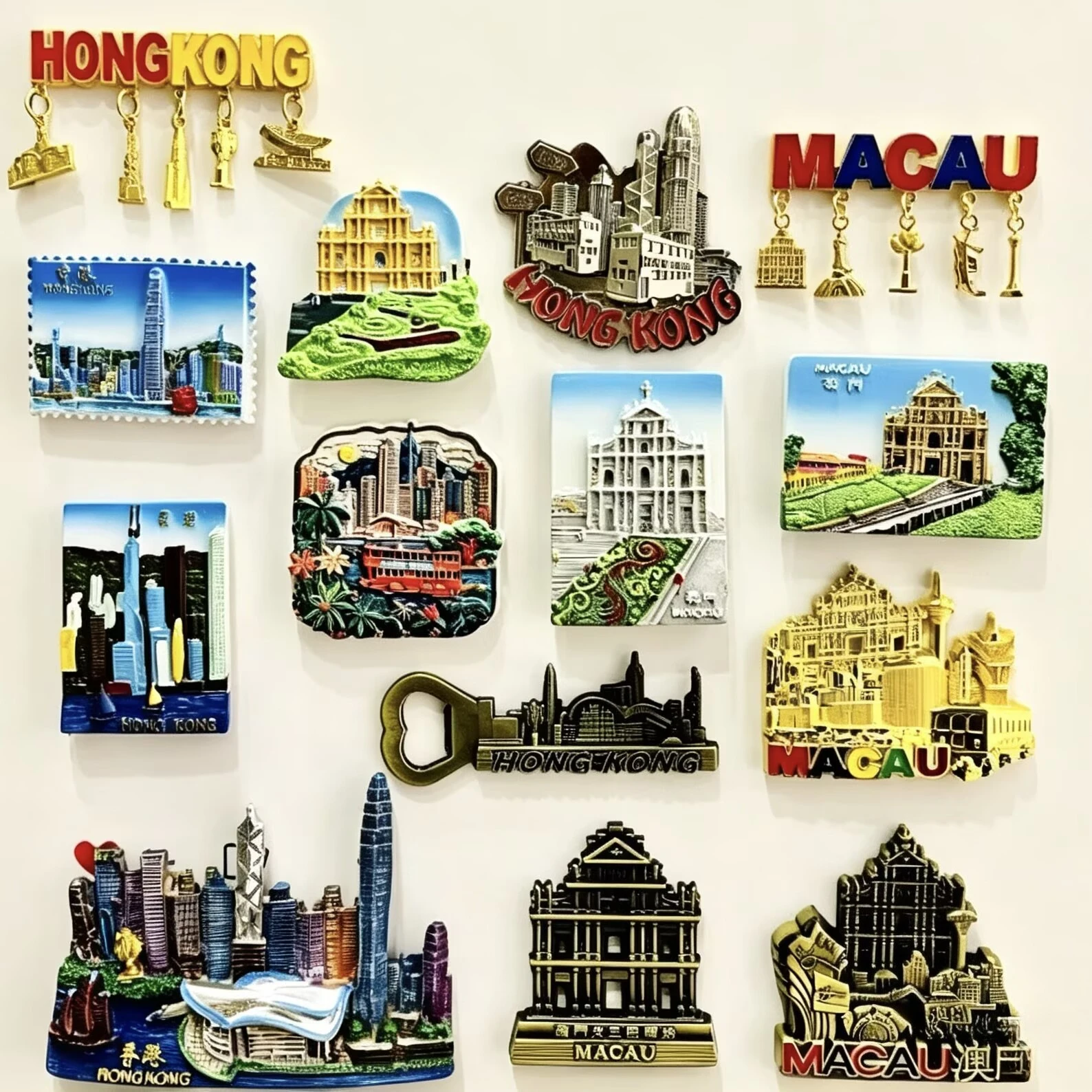 HongKong Macao 3D Fridge Magnets Tourism Souvenir Resin Refrigerator Magnets Sticker Collection Handicraft Gift Home Decoration