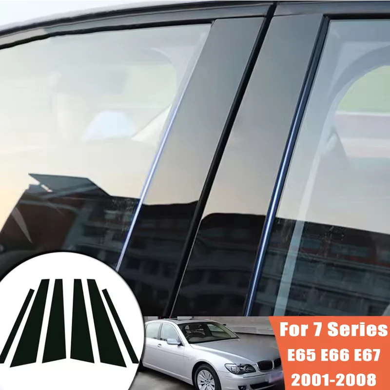 

Glossy Black Carbon Fiber Window Door Deal B C Pillar Post Cover Sticker For BMW 7 Series E65 E66 E67 2001-2008 2002 2003 2004