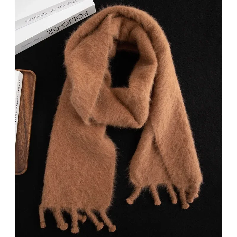 

Winter Women's Fox Velvet Handmade Scarf Hand-combed Velvet Braided Tassels Thickened Lazy Soft Waxy Couple Scarf Gift