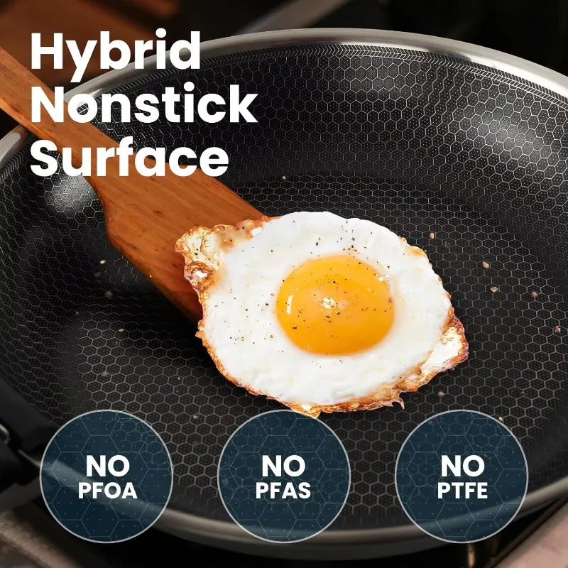 Stainless Steel Electric Skillet-12-Inch Non-Stick Frying Pan Lid Detachable Handle Adjustable Temperature Control Knob - view 2