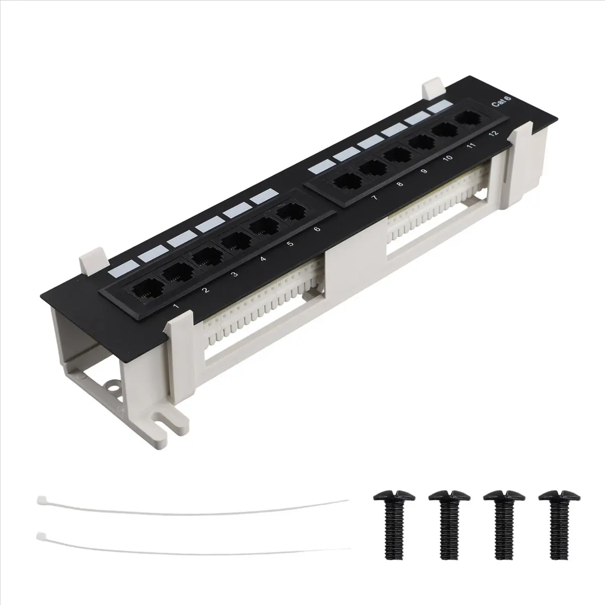 ~!DTD414-Oct.Network Tool Kit 12 Port CAT6 Patch Panel RJ45 Networking Wall Mount Rack with Wall Mount Bracket