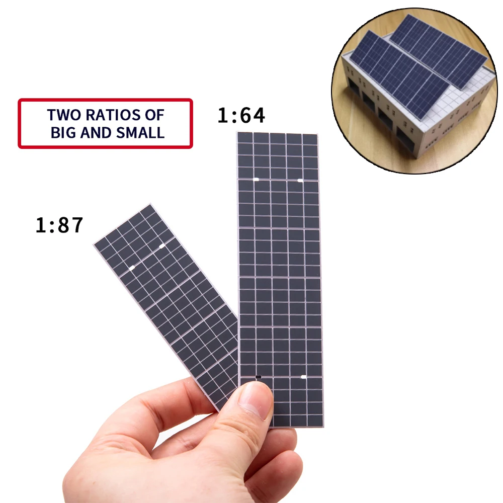 1/64 1/87 Scale Miniature Solar Photovoltaic Pancel Model DIY Building House Roof Scene Layout Materials Diorama Kits 3PCS