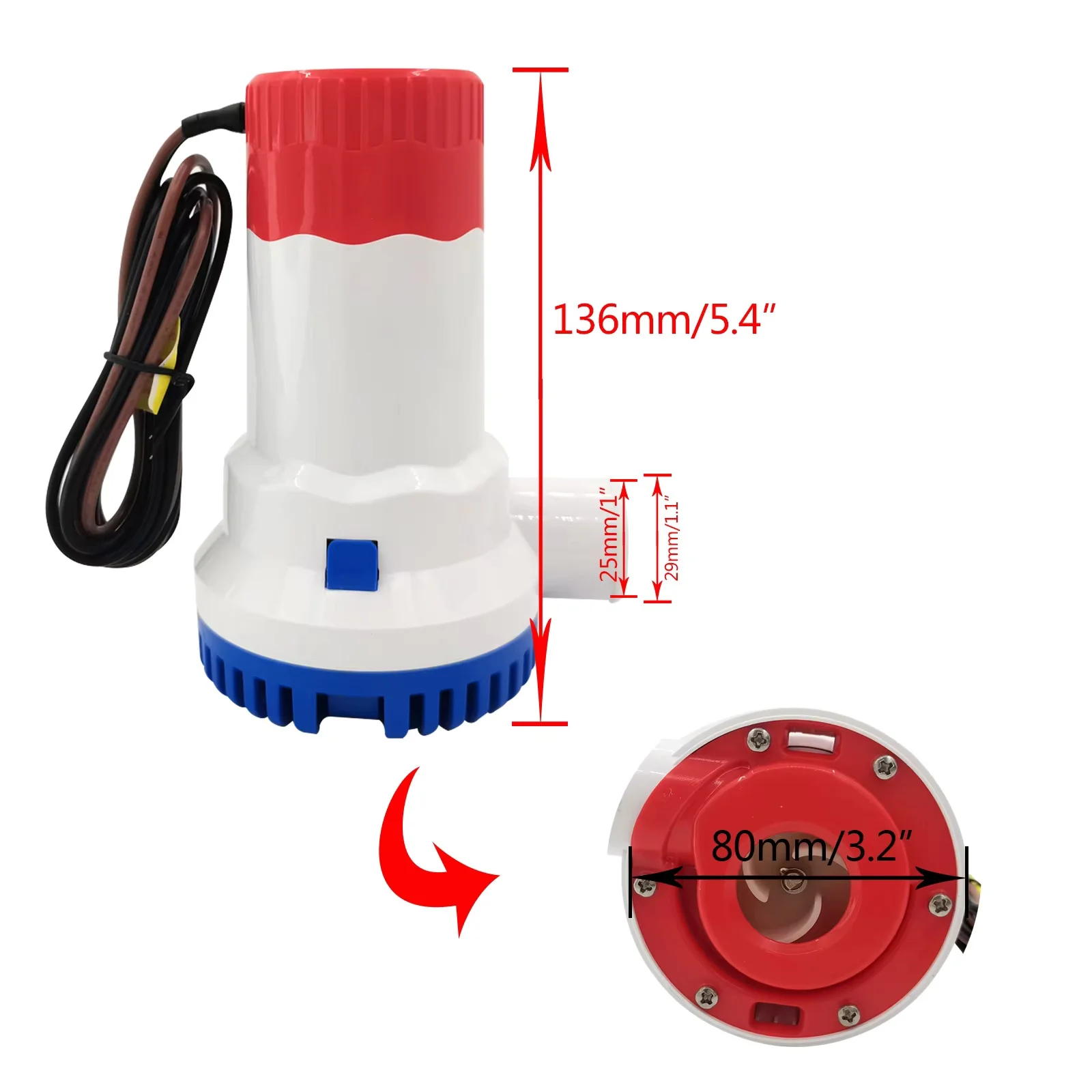ISURE MARINE 12V 1500GPH Bilge Pumps Car Pumps Submersible Boat Bilge Water Pump with Float Switch Combination Suit