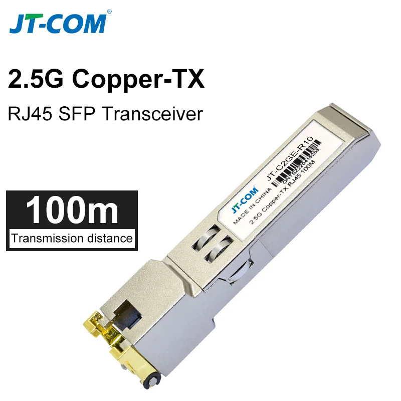 

2.5G 10G RJ45 Copper SFP Module 2.5GBase-Tx Ethernet Fiber Optic FTTH Compatible with Cisco/Mikrotik Switch 100m