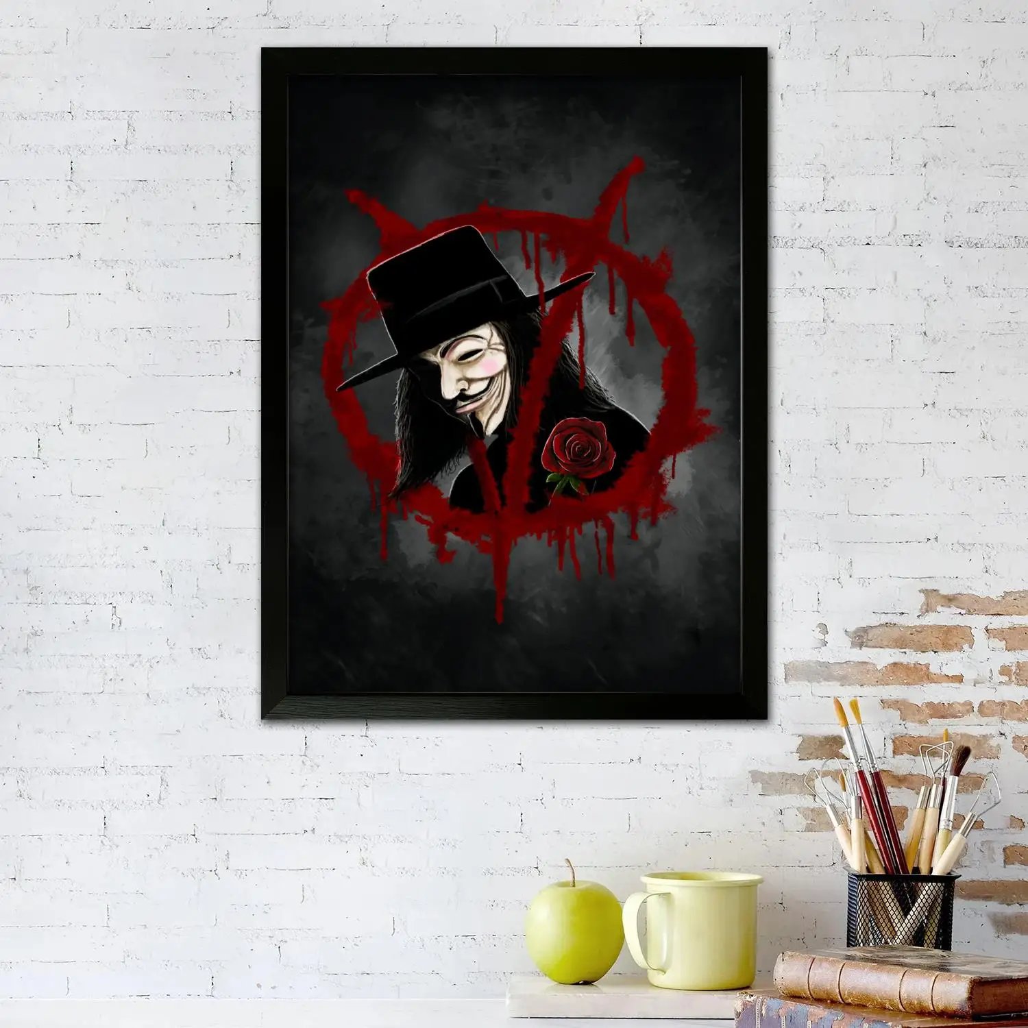 V For Vendetta Movie Canvas Art Poster and Wall Art Picture Print, Modern Family Bedroom Decor Posters,Decorative painting