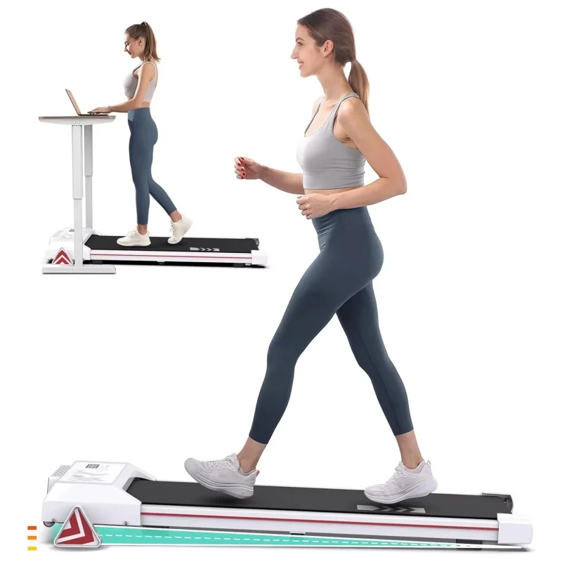 Portable Mini Electric Treadmill Machine With 3-Level Incline Folding Walking Pad LED Display Motor 2 in 1 Walking Running Pad