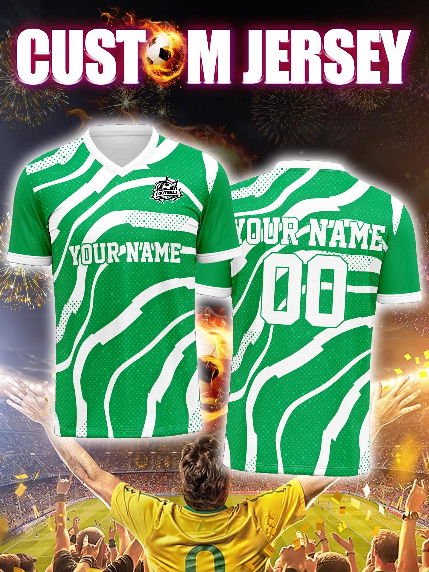 

Спортивная футболка с V-образным вырезом для взрослых и детей, с индивидуальным именем и номером, быстросохнущая, модная, с сублимационной печатью, 2026