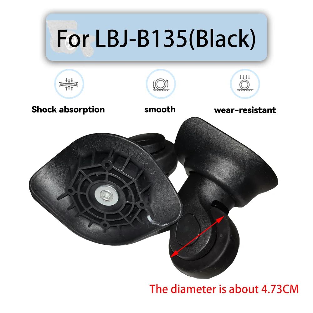 For LBJ-B135 Black Universal Wheel Replacement Suitcase Rotating Smooth Silent Shock Absorbing Wheel Accessories Wheels Casters