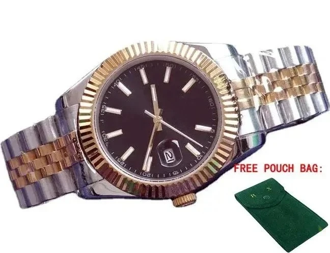 럭셔리 신형 남성 시계 자동 기계식 시계 스테인리스 스틸 데이트저스트 스타일 로즈 골드 블루 블랙