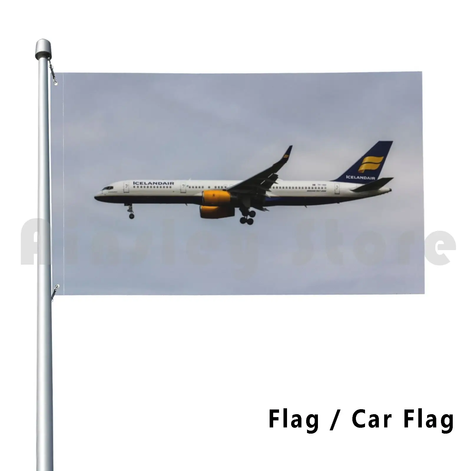 Islandair Boeing 757 decoración al aire libre bandera bandera del coche Islandia Islandandair Islandandair Boeing Jet Islandlandir Boeing Icelandair Boeing