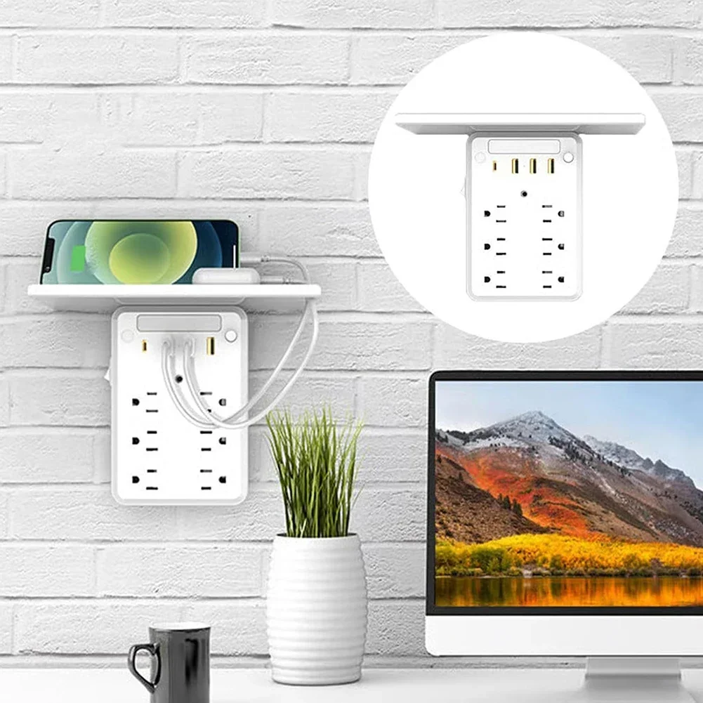 MultiPlug Outlet 10 in 1 with 8 AC Outlets 4 USB Ports and Touch Control Dimmable Night Light for Home Office and Bedroom