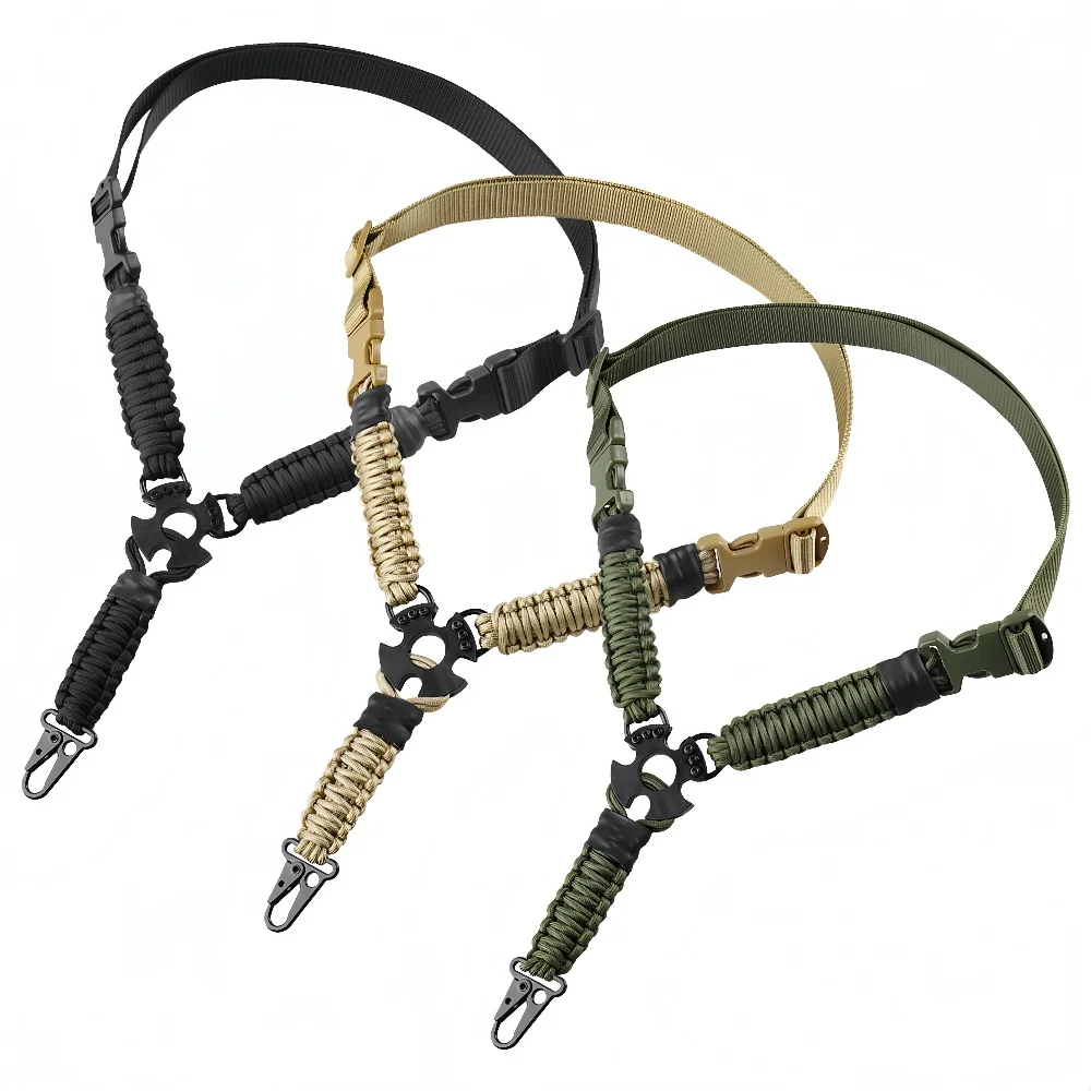 Taktischer Einpunkt-Schulterriemen aus Nylon-Gurtband, Paracord-Mehrzweck-Gewehrriemen, Langlebiger Verstellbarer Schrotflintengurt für die Jagd – Detail 4