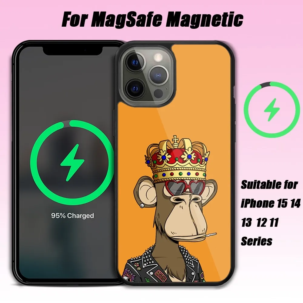 Bored Ape Yacht Club Phone Case For iPhone 15 14 13 12 11 Pro Max Plus Phone Magnetic for Macsafe Cases Cover