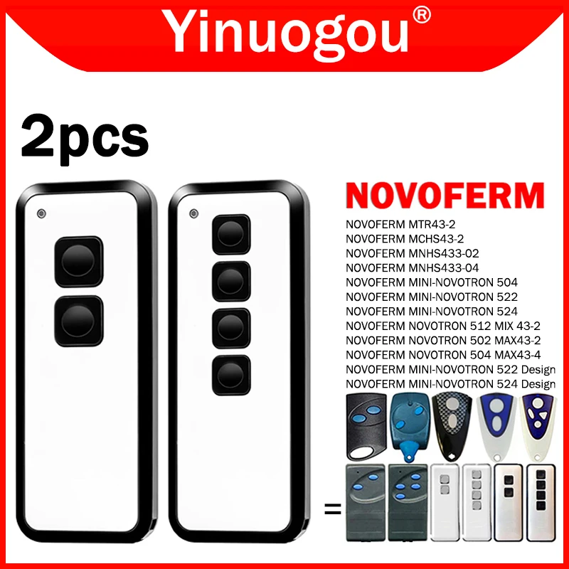 

2PCS NOVOFERM MINI-NOVOTRON 524 522 Garage Door Remote Control 433MHz For NOVOFERM NOVOTRON 502 MAX43-2 504 MAX43-4 512 MIX 43-2