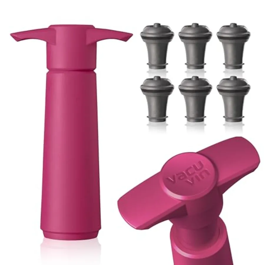 

Wine Saver with Vacuum Wine Stopper - Keep Your Wine Fresh for up to 0 Days - 6 Stoppers - Reusable - Made in the Netherlands