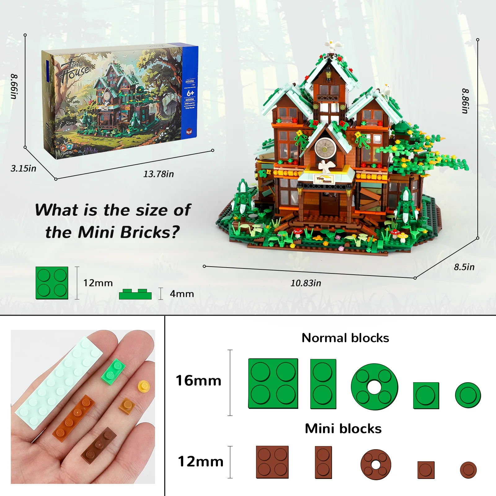 Ensemble de blocs de construction Lego compatibles, lumières de maison en bois, Mini jouets de jardin forestier, cadeaux pour enfants et adultes, garçons et filles