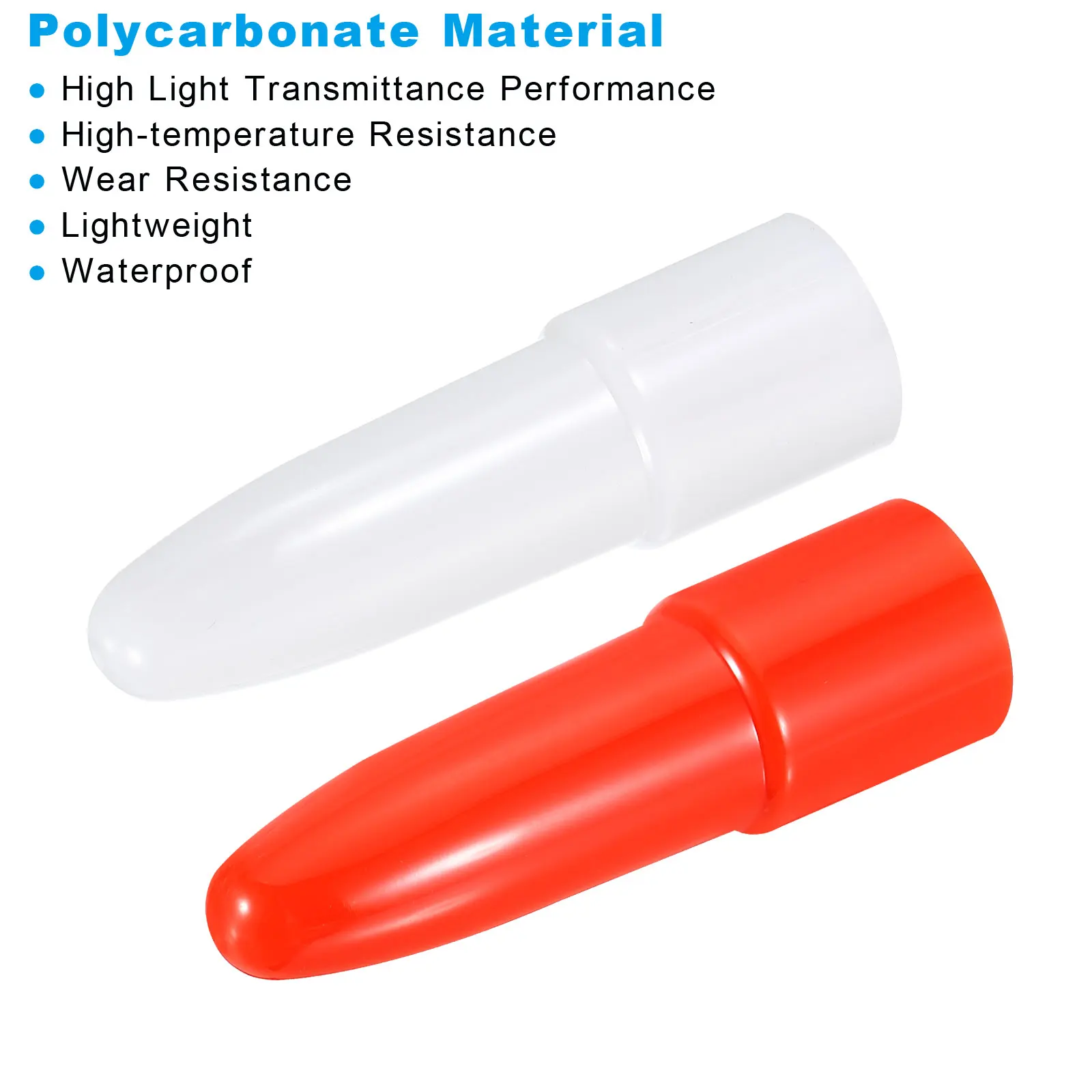 Juego de tapas difusoras de linterna, cubierta de lámpara de plástico para PC, resistente al desgaste, varita de señal para la mayoría de linternas LED, color blanco/rojo, 2 uds.